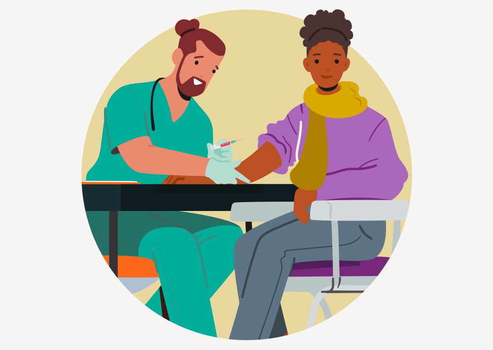 Patient and doctor illustration